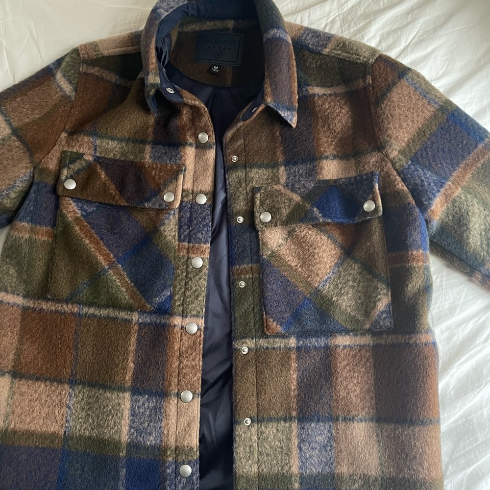 👑 2/$100! Blank NYC Plaid Jacket in Brown, Blue, and Green